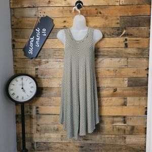 SALE-Love in Women's cream and green stripped halter dress size small